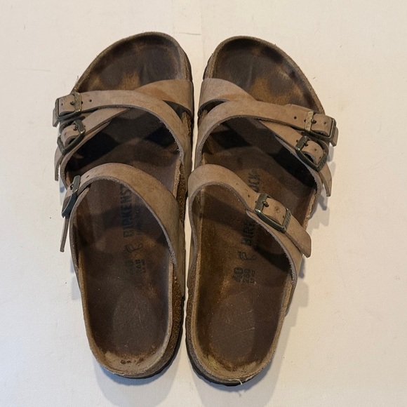 Birkenstock Light Brown Cross Strap Sandals - Picture 3 of 5